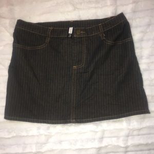Dark Jean Pin Stripe Mini Skirt